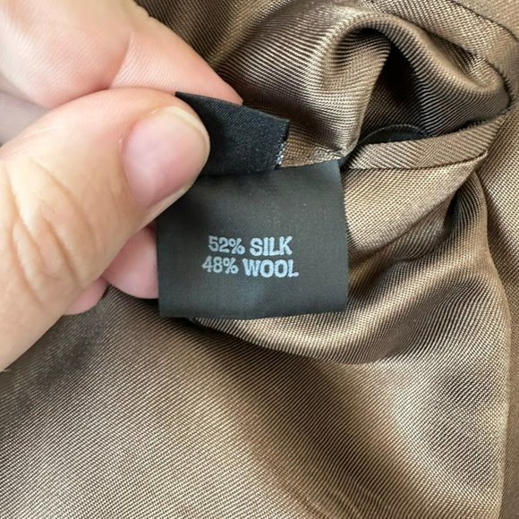 Jos. A. Bank Executive Collection Silk Wool Blend Brown Houndstooth Blazer 44R - Picture 6 of 8